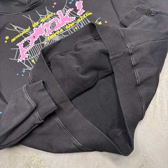 Sp5der P*nk Hoodie Nevermind The Slime Made in USA Cotton Black Oversized XL - Picture 7 of 9